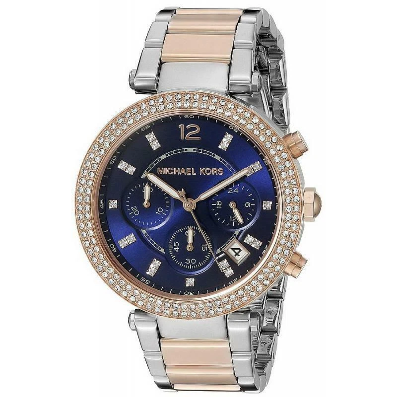 MICHAEL KORS WOMENS CHRONO PARKER WATCH MK6141 TWO TONE WARRANTY RRP 279.00