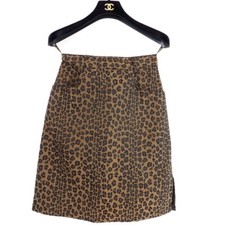 Vintage Fendi Monogram Leopard Excellent Logo Skirt .