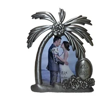 Fetco Home Decor Bride & Groom 4x5.5 Inches Nickel Finish Picture Frame
