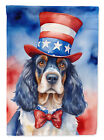 English Cocker Spaniel Patriotic Usa American Flag Garden Size Dac5709Gf