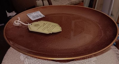 Copper Color Large Footed Cake Plate Made n Turkey NEW W TAG Retail $18.99 Kohls