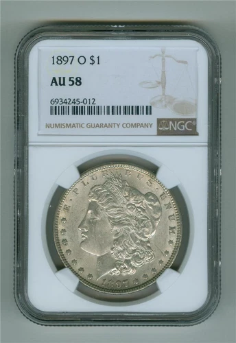 U.S. 1897-O MORGAN DOLLAR NGC AU-58