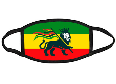 Rasta lion flag fabric face mask OSFM Adults & Kids