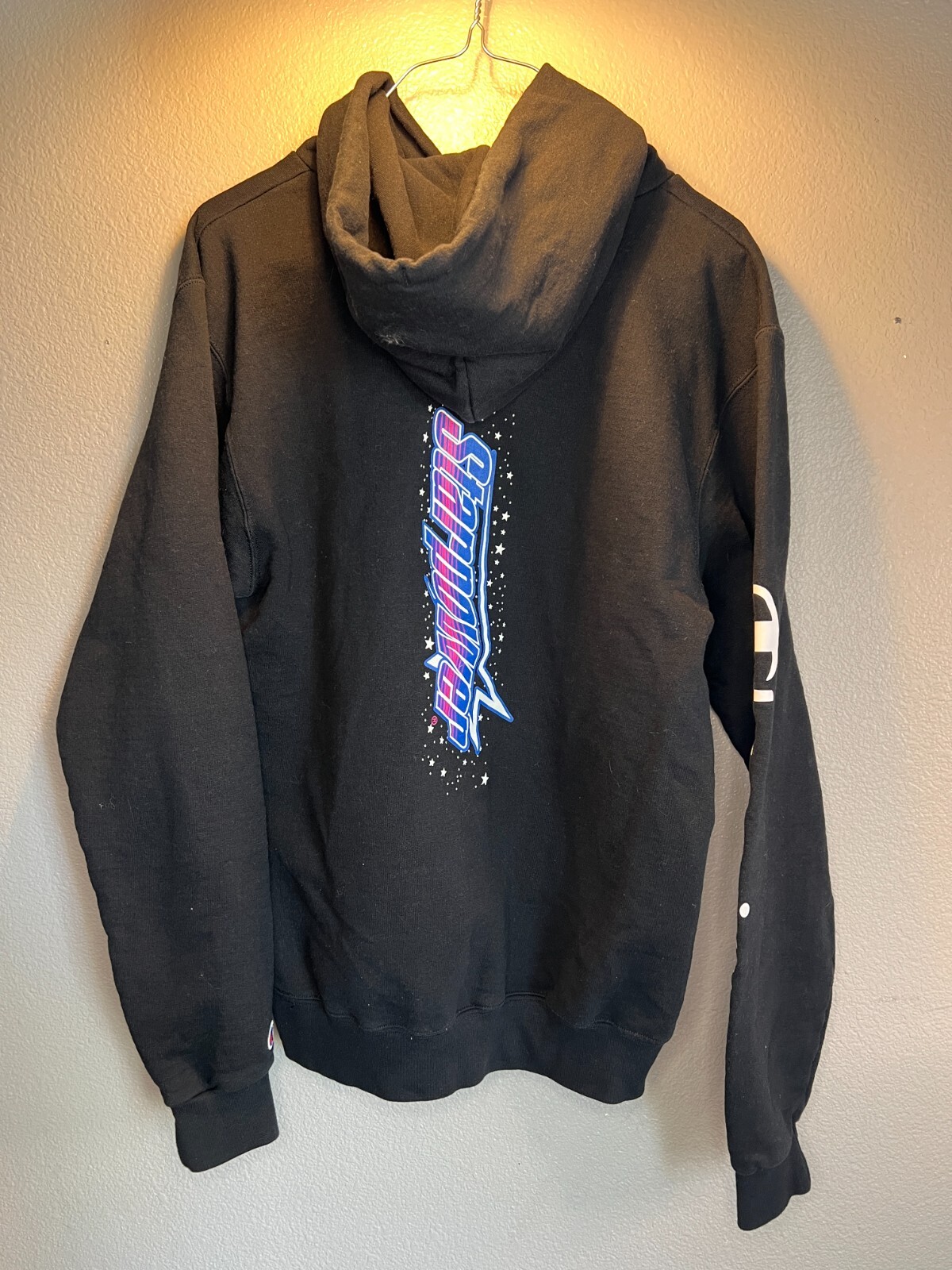 Champion Starpower Black Hoodie Pullover Size S S… - image 2