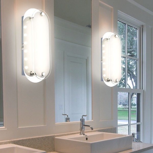 Wandleuchte Wandlampe Schlafzimmerleuchte Flurlampe Glas Opal Silber Led 2Er Set-image