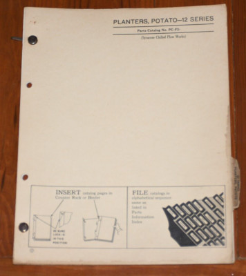 John Deere Parts List Catalog Potato Planters 12 Series PC
