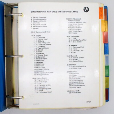 BMW Motorcycle Comprehensive Service Workshop Manual in Binder - MASSIVE