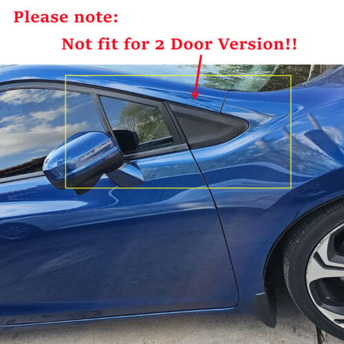 Gloss Black Front Window Scoop Louver Cover Trim For Honda Civic 9th 2011-2015 - Picture 3 of 10
