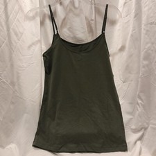 Time and Tru Women's Small 4-6 Dk Olive Green Adj Strap Cotton Blend Cami