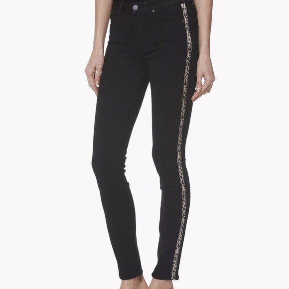 Paige Hoxton Ankle Wild Black with Leopard Tuxedo Stripe 26