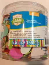 CREATOLOGY TUB OF FOAM SHAPES PASTELS TEAL ORANGE PURPLE YELLOW GREEN 5.5 oz.