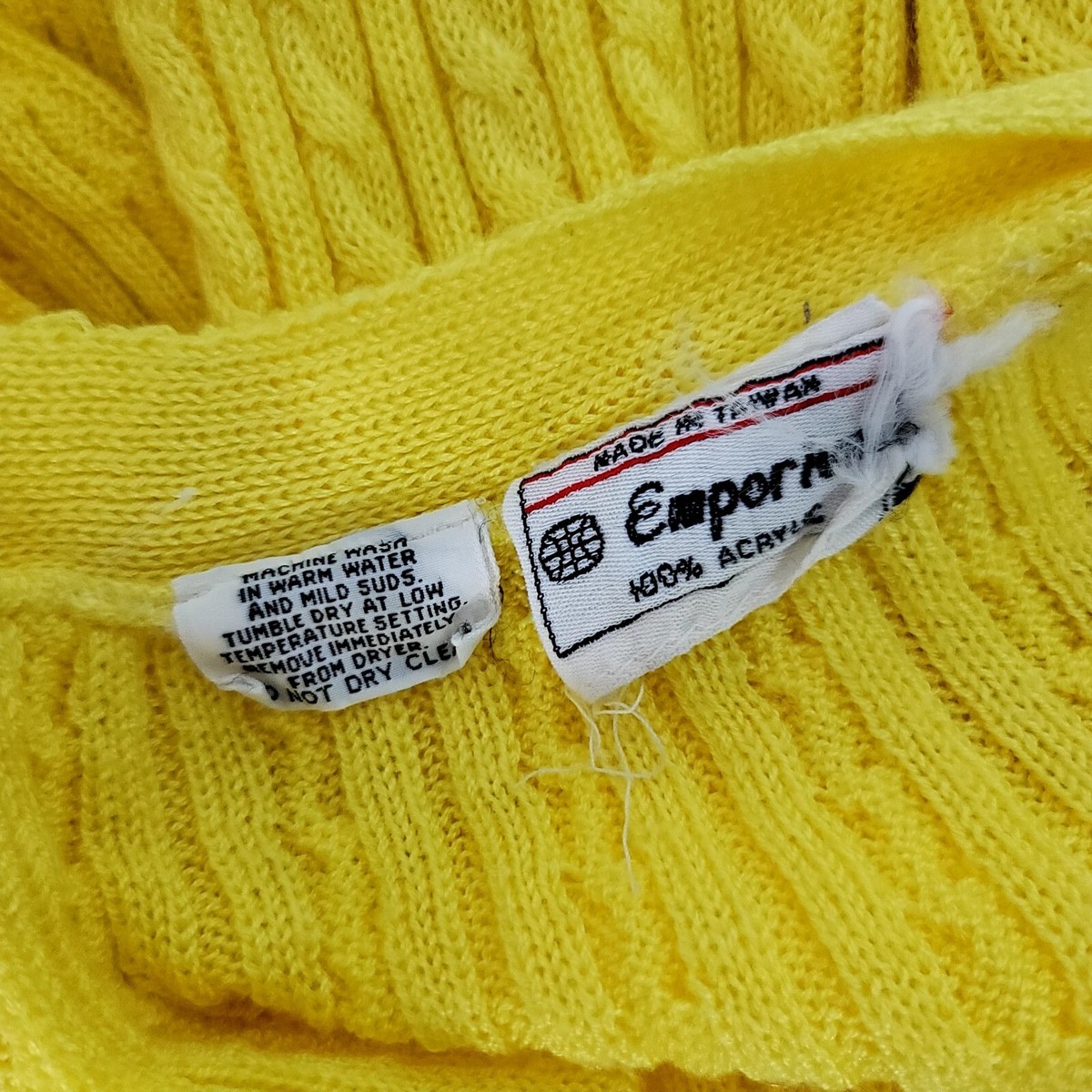 トップス 70's SWESTER EMPORIUM wool cardigan Vintage 70s Emporium Knitwear Womens S Bright Yellow Knit