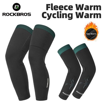 ROCKBROS Winter Cycling Arm Warmers Leg Sleeves Windproof Leg Covers Knee Braces