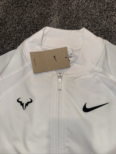 Nike Court Rafa Nadal Dri-FIT Tennis Jacket White Black DV2885-100 Mens XL New - Picture 5 of 10