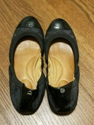 coach black ballet flats