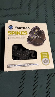 YAKTRAX SPIKES L/XL Winter Snow Ice Traction Boot Grips Carbide Tips Black NEW