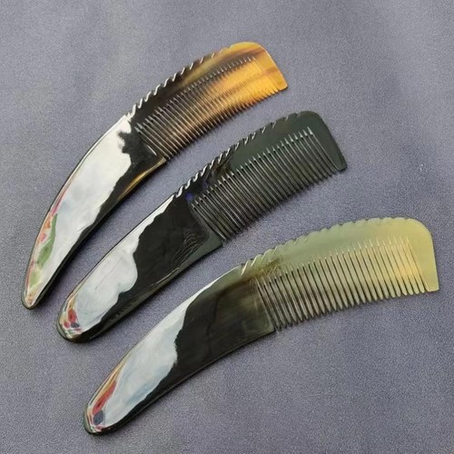 Natural black buffalo horn comb hair comb ox horn fine / wide tooth massage W3U4 - Picture 12 of 23