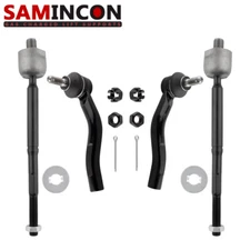 4pcs Front Inner Outer Tie Rod Ends for Toyota Echo 2000-2002 2003-2005 Steering