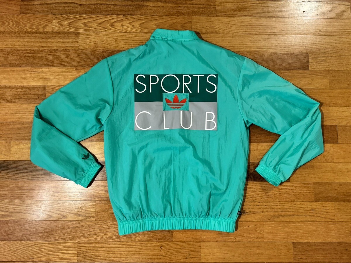 New L Adidas Sports Club Jacket International Track Jacket Green