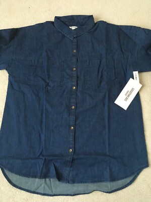 Goodthreads Damen Denim Oversize Zwei-Taschen-Tunika Shirt neu mit Etikett XL, L, S & XS