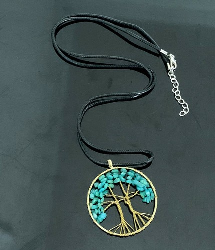Handmade Wire Wrapped Gemstone Crystal Tree of Life Pendant Necklace for Healing - Picture 7 of 19