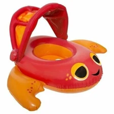 SwimWays Inflatable Baby Spring Pool Float Boat with Canopy Red #11877