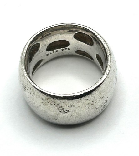 VINTAGE ZINA OF BEVERLY HILLS STERLING SILVER WIDE BAND RING SIZE 6.5 - Picture 2 of 5