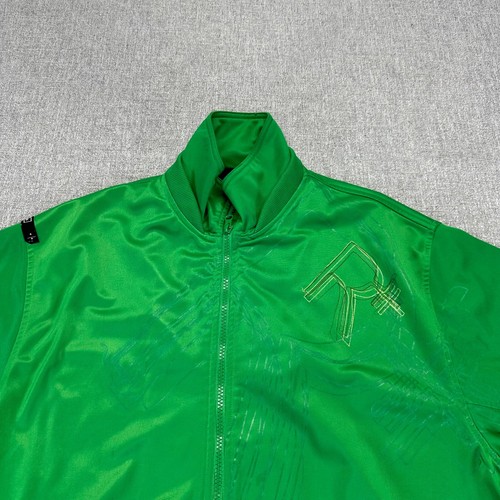 Vintage Rocawear Winbreaker Jacket Mens Medium Green Full Zip Mock Neck Y2K - Picture 2 of 7