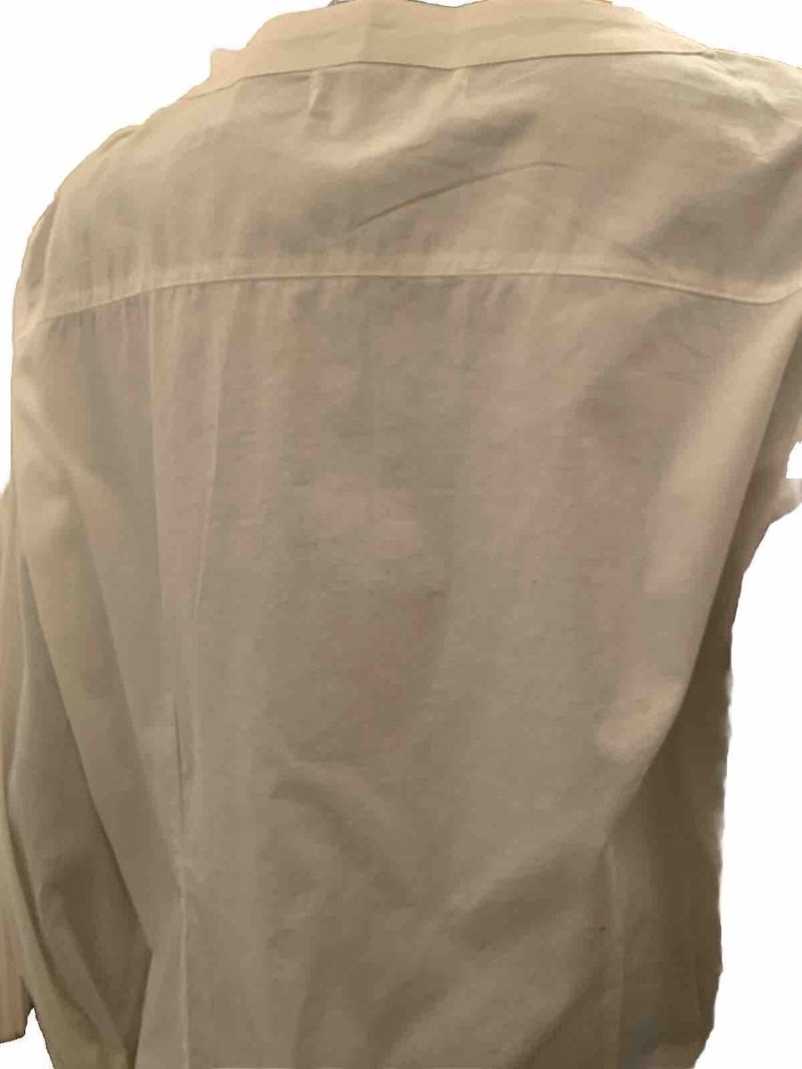 Ninety Women's Pintucked Front Pleats SZ.XL White Shirt Long