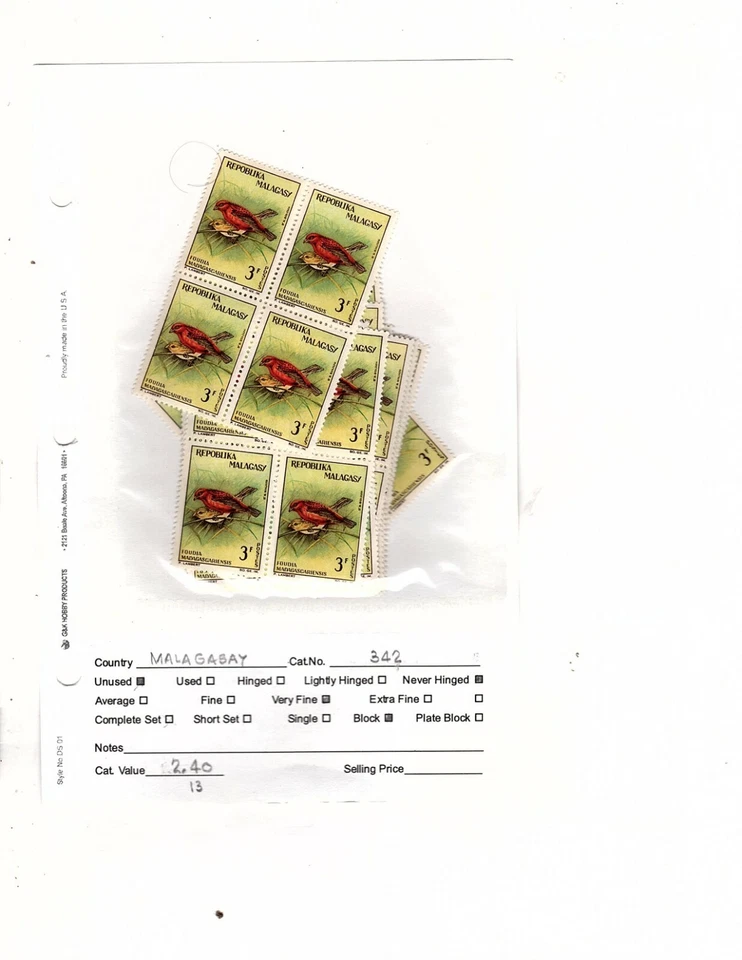 MADAGASCAR (MALAGASY - 340-343 13 blocks of 4 each all mnh and 2 c91 used (mb14 - Image 4 of 4