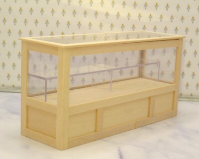 Unfinished ''Glass'' Front Shop Display Case w/ Inner Shelf Dollhouse Miniature