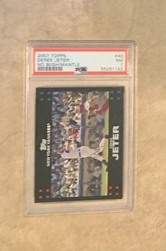 2007 Topps #40 Derek Jeter NO Mantle Bush New York Yankees Classificato PSA 7 QUASI NUOVO + COME NUOVO - Foto 2 di 3