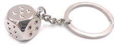Games Silver Metal Nut Dice Keychain Pendant