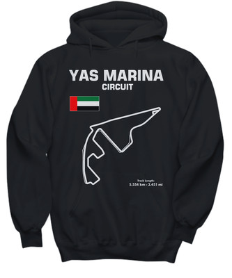 Track Outline Yas Marina Circuit Racetrack shirt - Hoodie