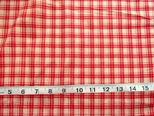 1 yd 100 Cotton Fabric Red Dark Cream Plaid by Spring Ind.