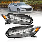 2Pcs For 2018-2020 Honda Accord Full LED Headlight Chrome Left Right Side Pair