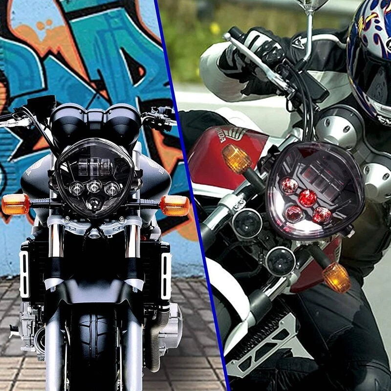 For Honda CB400 CB1300 CB600F CB250 7" Motorcycle LED Headlight Hi/Lo w/ Bracket — 第 3/4 张图片