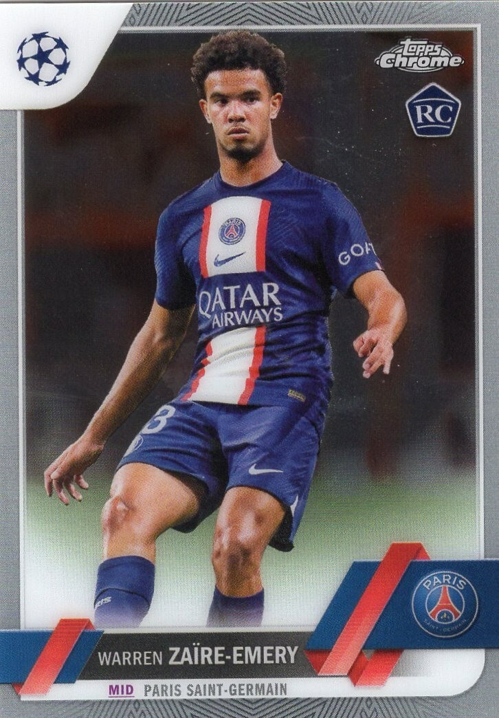 2022-23 Topps Chrome UEFA Rookie #135 WARREN ZAIRE-EMERY PSG