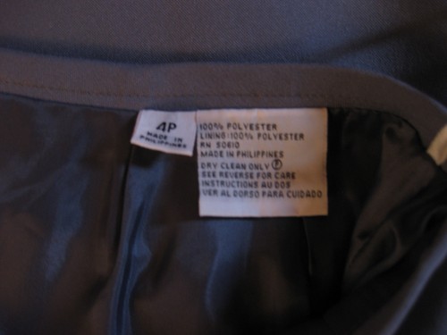 BLOOMINGDALES AQUA BROWN PINSTRIPE JACKET & SKIRT SUIT SZ 4 $248 SAVE OVER $200 - Picture 6 of 6