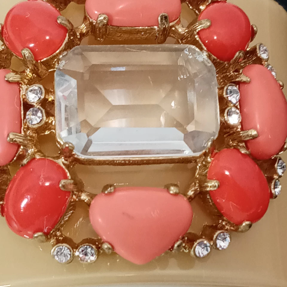 Brazalete ancho J.Crew rosa cabujón cristal estrás brazalete grueso de verano Foto 3 de 4