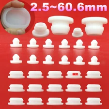 White Snap-On Hole Plug Round Silicone Rubber Blanking Seal Bung Pipe 2.5~60.6mm