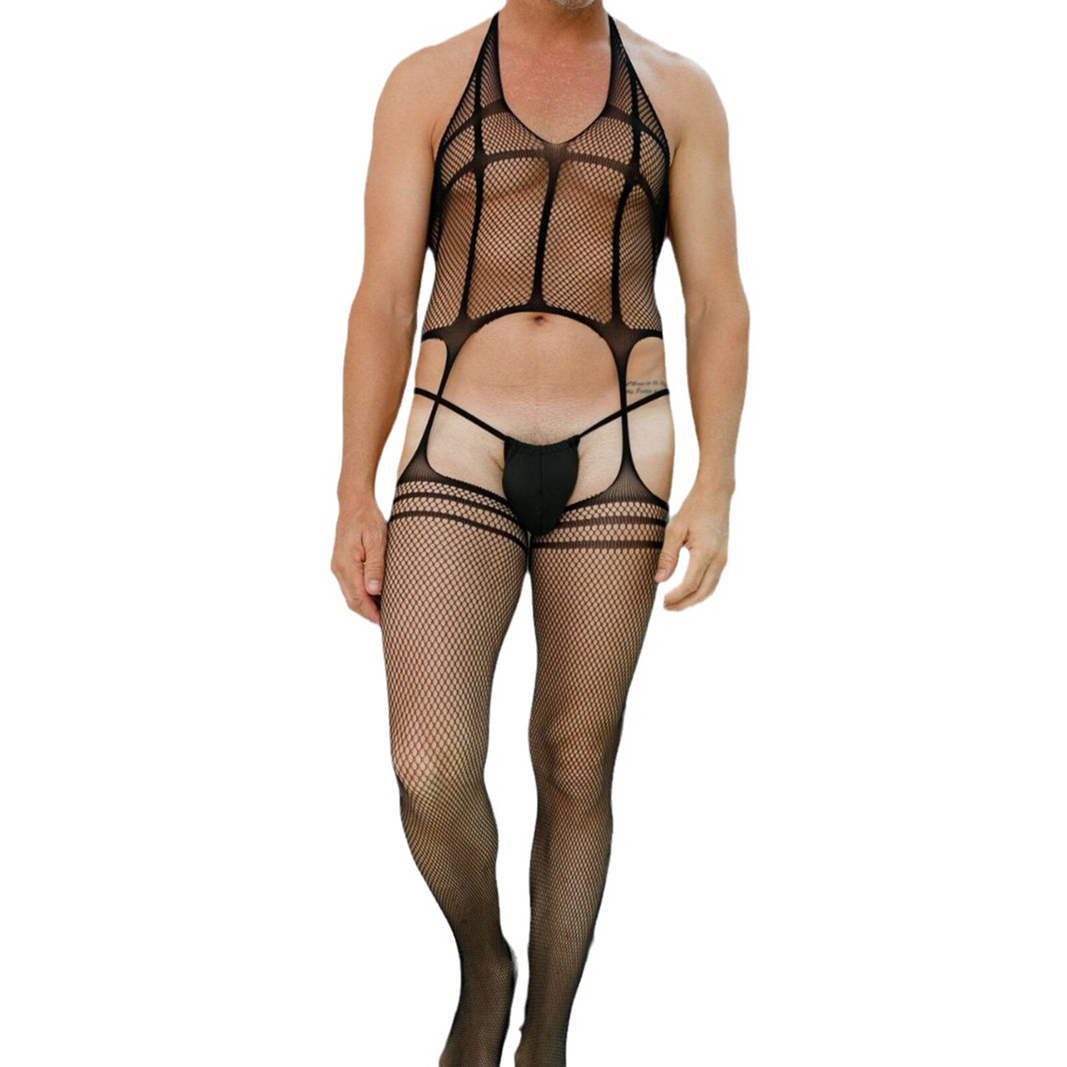 Produktbild von Herren Sissy Slip Unterwäsche Mesh Spitze Offener Schritt Höschen Nachtwäsche EB