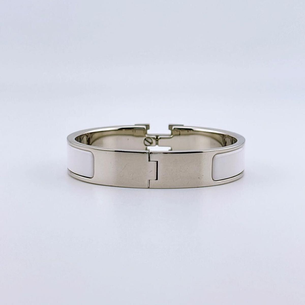 HERMES Clic Clac H Bangle Bracelet white Enamel | eBay HERMES Clic Clac H Bangle Bracelet white Enamel | eBay
