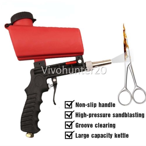 1/4" 90PSI Sand Blaster Gun Soda Spray Tool Air Compressor Pneumatic Handheld AB - Picture 3 of 11