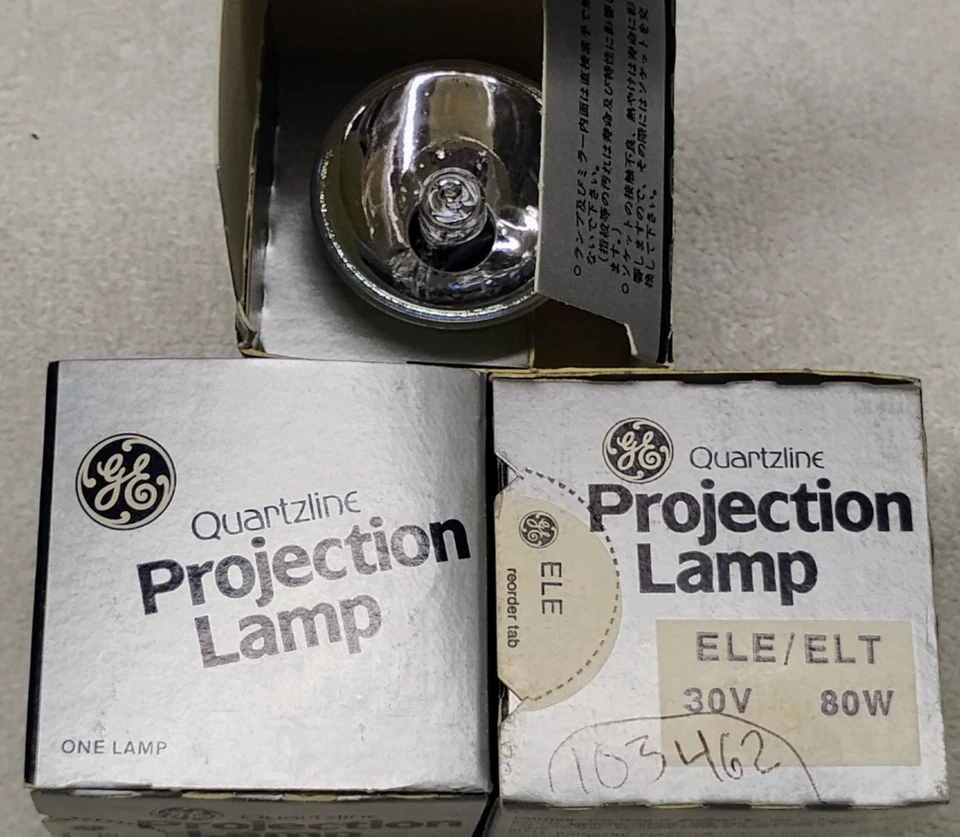 28x GE Quartzline ELE/ELT 80W 30V Bombilla de lámpara de proyección 30 voltios 80 vatios LOTE NUEVO EN CAJA Foto 2 de 4