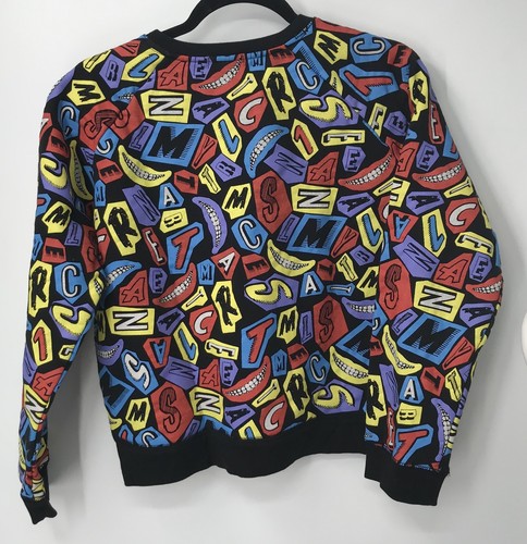 Stella McCartney Kids black primary color smile & letter print sweatshirt sz 14y - Picture 2 of 4