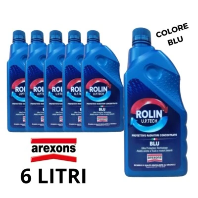 6 LITRI AREXONS LIQUIDO RADIATORE ANTIGELO PURO CONCENTRATO BLU ROLIN ALUX
