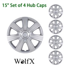 15 Inch 4pcs Silver Wheel Covers Snap On Full Hubcaps Fit Nissan Nv200 R15 Tire