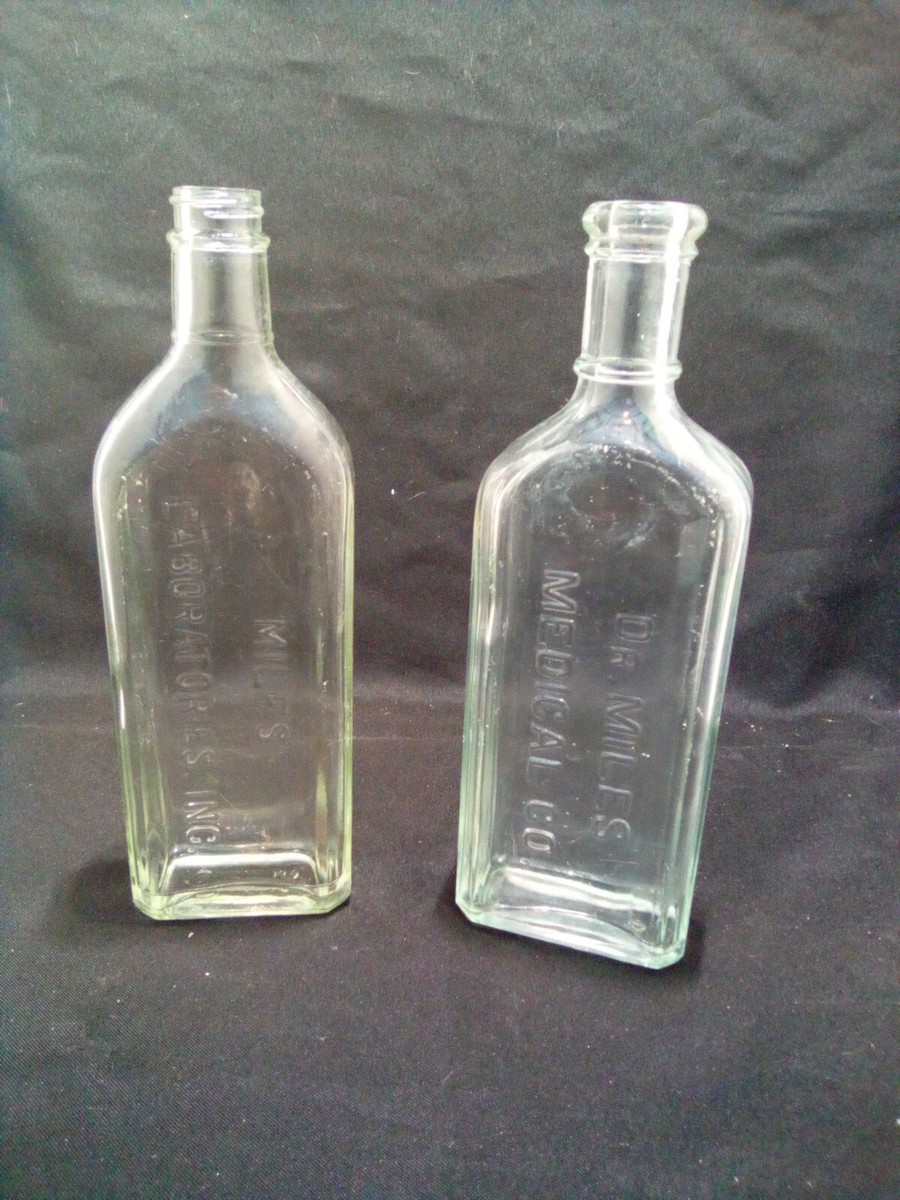 Antique Dr Miles Medical Co Medicine Clear Glass Bottle Embossed