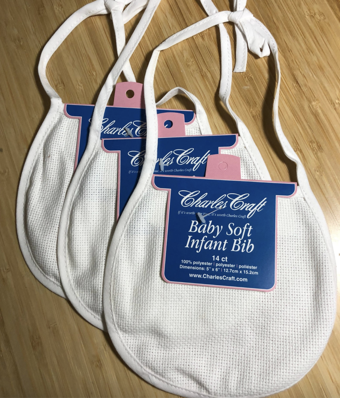 aida cloth baby bibs